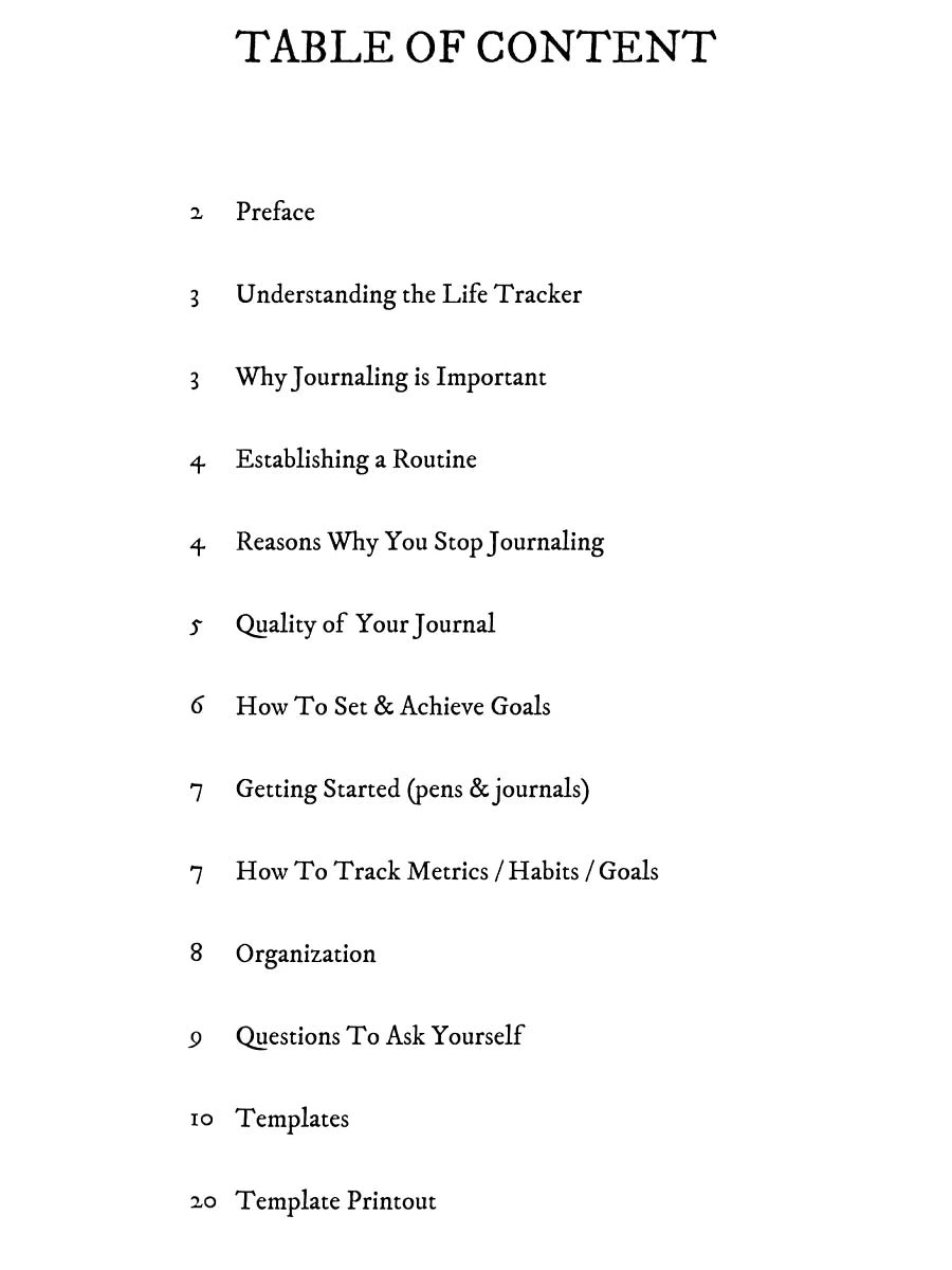 The Life Tracker Guide (E-book)