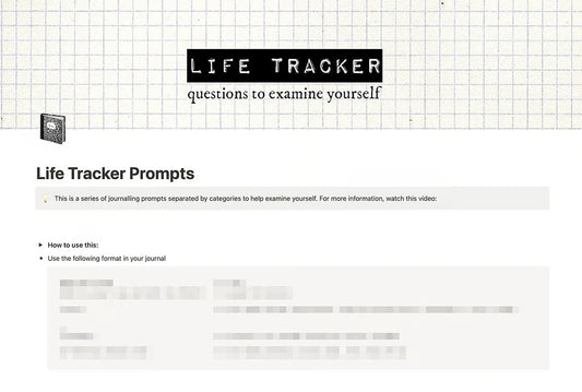 Life Tracker Journalling Prompts (Notion Template)